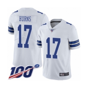 Men's Dallas Cowboys #17 Allen Hurns White Vapor Untouchable Limited Player 100th Season Football Jersey