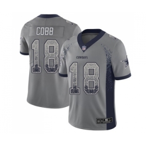 Men's Dallas Cowboys #18 Randall Cobb Limited Gray Rush Drift Fashion Football Jersey