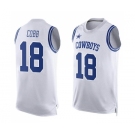 Men's Dallas Cowboys #18 Randall Cobb Limited White Player Name & Number Tank Top Football Jersey