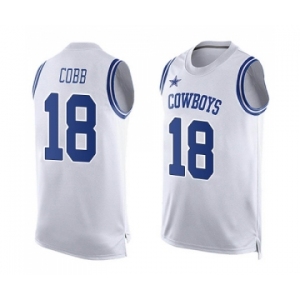 Men's Dallas Cowboys #18 Randall Cobb Limited White Player Name & Number Tank Top Football Jersey