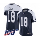 Men's Dallas Cowboys #18 Randall Cobb Navy Blue Throwback Alternate Vapor Untouchable Limited Player 100th Season Football Jersey