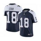 Men's Dallas Cowboys #18 Randall Cobb Navy Blue Throwback Alternate Vapor Untouchable Limited Player Football Jersey