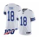 Men's Dallas Cowboys #18 Randall Cobb White Vapor Untouchable Limited Player 100th Season Football Jersey