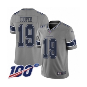 Men's Dallas Cowboys #19 Amari Cooper Limited Gray Inverted Legend 100th Season Football Jersey