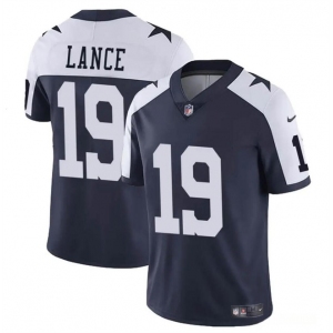 Men's Dallas Cowboys #19 Trey Lance Navy White Thanksgiving Vapor Untouchable Limited Football Stitched Jersey