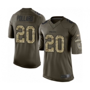 Men's Dallas Cowboys #20 Tony Pollard Limited Green Salute to Service Football Jersey