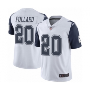Men's Dallas Cowboys #20 Tony Pollard Limited White Rush Vapor Untouchable Football Jersey