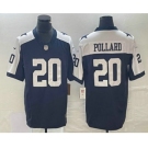 Men's Dallas Cowboys #20 Tony Pollard Navy Blue Thanksgiving 2023 FUSE Vapor Limited Stitched Jersey