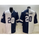 Men's Dallas Cowboys #20 Tony Pollard Navy White Split Vapor Untouchable Limited Stitched Jersey