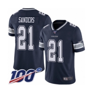 Men's Dallas Cowboys #21 Deion Sanders Navy Blue Team Color Vapor Untouchable Limited Player 100th Season Football Jersey