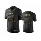 Men's Dallas Cowboys #21 Ezekiel Elliott Black Golden Edition Limited Football Jersey