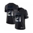 Men's Dallas Cowboys #21 Ezekiel Elliott Black Smoke Fashion Limited Football Jersey