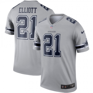 Men's Dallas Cowboys #21 Ezekiel Elliott Limited Gray Inverted Legend Football Jersey