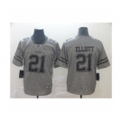 Men's Dallas Cowboys #21 Ezekiel Elliott Limited Gray Rush Gridiron Football Jersey