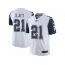 Men's Dallas Cowboys #21 Ezekiel Elliott Nike White Color Rush Limited Jersey