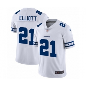 Men's Dallas Cowboys #21 Ezekiel Elliott White Team Logo Cool Edition Jersey