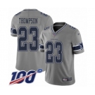 Men's Dallas Cowboys #23 Darian Thompson Limited Gray Inverted Legend 100th Season Football Jersey