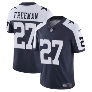 Men's Dallas Cowboys #27 Royce Freeman Navy White Thnaksgiving Vapor Untouchable Limited Stitched Football Jersey