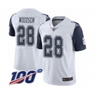 Men's Dallas Cowboys #28 Darren Woodson Limited White Rush Vapor Untouchable 100th Season Football Jersey