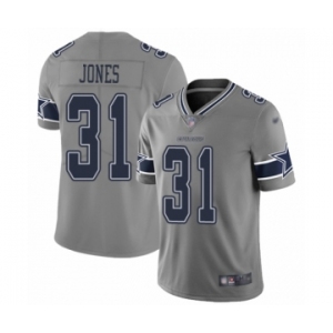 Men's Dallas Cowboys #31 Byron Jones Limited Gray Inverted Legend Football Jersey