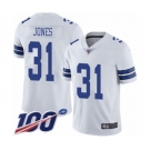 Men's Dallas Cowboys #31 Byron Jones White Vapor Untouchable Limited Player 100th Season Football Jersey