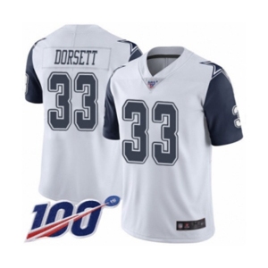 Men's Dallas Cowboys #33 Tony Dorsett Limited White Rush Vapor Untouchable 100th Season Football Jersey