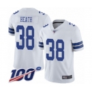 Men's Dallas Cowboys #38 Jeff Heath White Vapor Untouchable Limited Player 100th Season Football Jersey