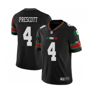 Men's Dallas Cowboys #4 Dak Prescott Black Mexico Vapor Limited Stitched Football Jersey