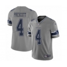 Men's Dallas Cowboys #4 Dak Prescott Limited Gray Inverted Legend Football Jersey