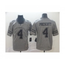 Men's Dallas Cowboys #4 Dak Prescott Limited Gray Rush Gridiron Football Jersey