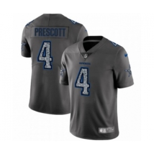 Men's Dallas Cowboys #4 Dak Prescott Limited Gray Static Fashion Limited Football Jersey