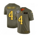 Men's Dallas Cowboys #4 Dak Prescott Limited Olive Gold 2019 Salute to Service Football Jersey