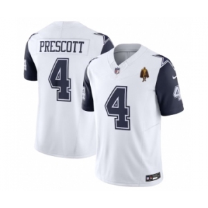 Men's Dallas Cowboys #4 Dak Prescott Navy 2023 F.U.S.E. With Walter Payton Patch Alternate Vapor Limited Football Stitched Jersey