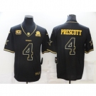 Men's Dallas Cowboys #4 Dak Prescott Nike Black Gold Throwback Limited Jersey