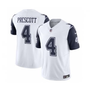 Men's Dallas Cowboys #4 Dak Prescott Thanksgiving White 2023 F.U.S.E. Vapor Limited Stitched Football Jersey