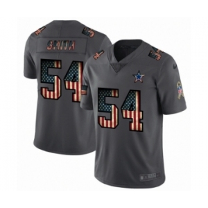 Men's Dallas Cowboys #54 Jaylon Smith Limited Black USA Flag 2019 Salute To Service Football Jersey