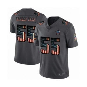 Men's Dallas Cowboys #55 Leighton Vander Esch Limited Black USA Flag 2019 Salute To Service Football Jersey