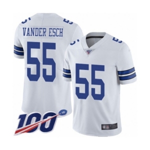 Men's Dallas Cowboys #55 Leighton Vander Esch White Vapor Untouchable Limited Player 100th Season Football Jersey