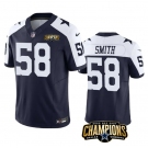 Men's Dallas Cowboys #58 Mazi Smith Navy White 2023 F.U.S.E. NFC East Champions Patch Football Stitched Jersey