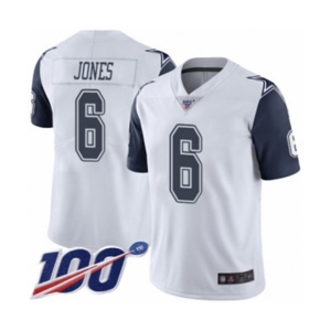 Men's Dallas Cowboys #6 Chris Jones Limited White Rush Vapor Untouchable 100th Season Football Jersey