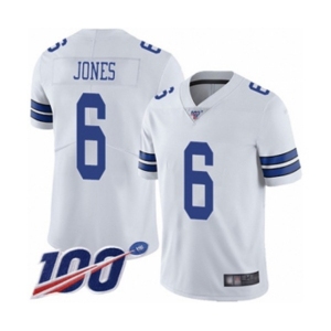 Men's Dallas Cowboys #6 Chris Jones White Vapor Untouchable Limited Player 100th Season Football Jersey