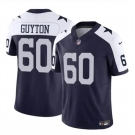 Men's Dallas Cowboys #60 Tyler Guyton Navy White 2024 Draft F.U.S.E Thanksgiving Vapor Untouchable Limited Football Stitched Jersey