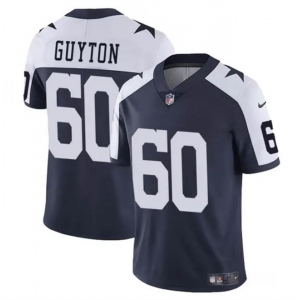 Men's Dallas Cowboys #60 Tyler Guyton Navy White 2024 Draft Vapor Untouchable Thanksgiving Limited Football Stitched Jersey