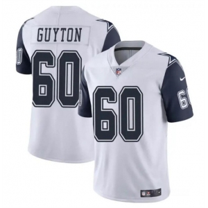 Men's Dallas Cowboys #60 Tyler Guyton White 2024 Draft Color Rush Limited Football Stitched Jersey