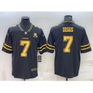 Men's Dallas Cowboys #7 Trevon Diggs Black Gold Edition With 1960 Patch Limited Stitched Football Jersey