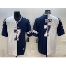 Men's Dallas Cowboys #7 Trevon Diggs Navy White Split Vapor Untouchable Limited Stitched Jersey