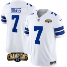 Men's Dallas Cowboys #7 Trevon Diggs White 2023 F.U.S.E. NFC East Champions Patch Football Stitched Jersey