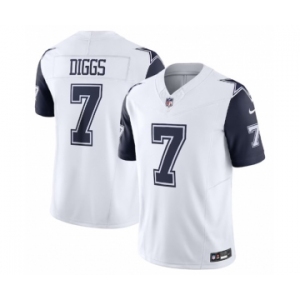 Men's Dallas Cowboys #7 Trevon Diggs White 2023 F.U.S.E. Vapor Limited Stitched Football Jersey