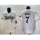 Men's Dallas Cowboys #7 Trevon Diggs White 'Gothic Lone Star Edition' Limited Stitched Baseball Jersey
