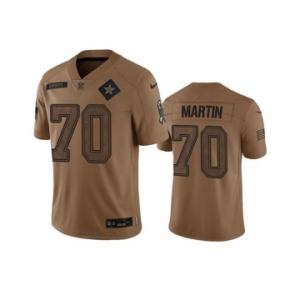 Men's Dallas Cowboys #70 Zack Martin 2023 Brown Salute To Service Limited Football Stitched Jersey